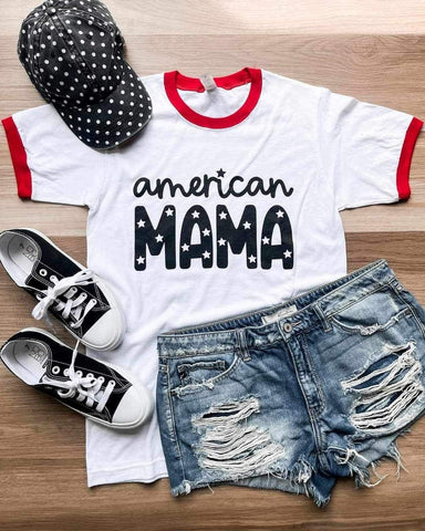 American Mama Ringer Tee